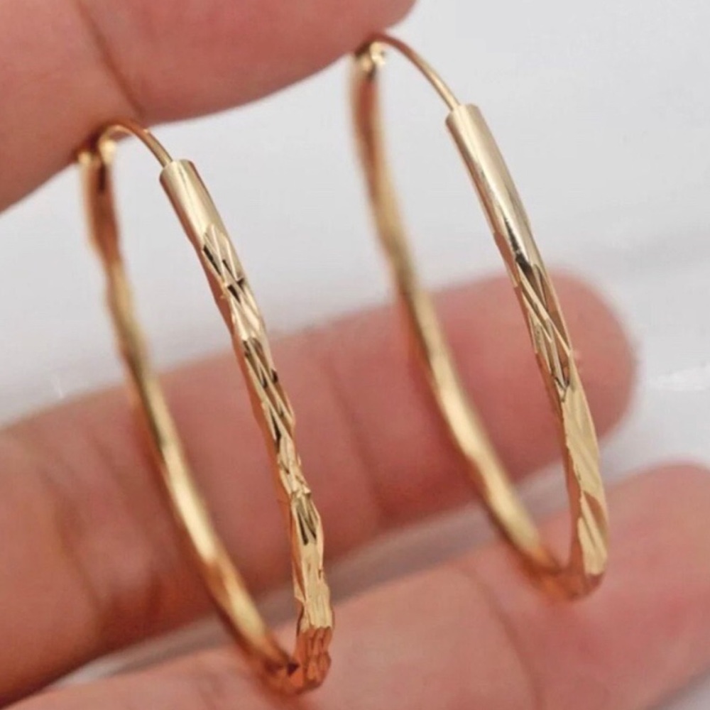 Anthropologie Gold Hoop Earrings - Picture 5 of 5